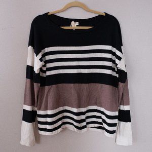 NWT Bohme Color block Striped Long Sleeve Shirt